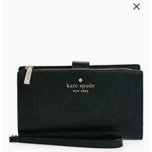 Kate Spade Black Wristlet with Gold Accents